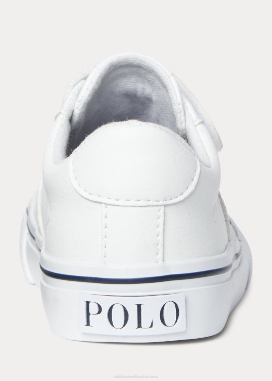 hvid multi børn Ralph Lauren sayer ps sneaker i imiteret læder Z426B6349