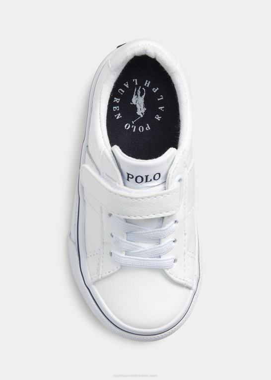 hvid multi børn Ralph Lauren sayer ps sneaker i imiteret læder Z426B6349