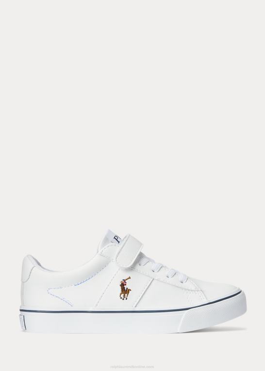 hvid multi børn Ralph Lauren sayer ps sneaker i imiteret læder Z426B9887