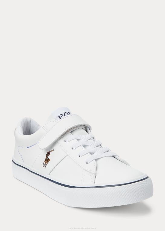 hvid multi børn Ralph Lauren sayer ps sneaker i imiteret læder Z426B9887