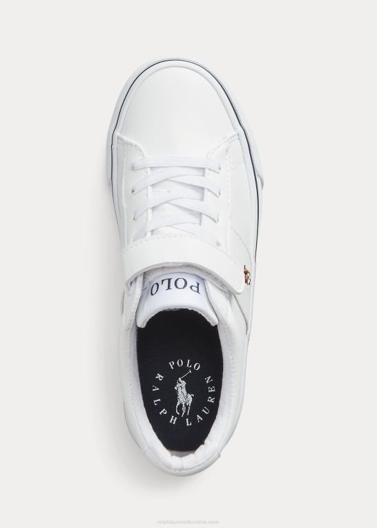 hvid multi børn Ralph Lauren sayer ps sneaker i imiteret læder Z426B9887