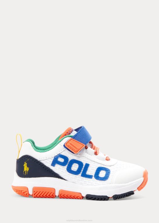 hvid multi børn Ralph Lauren tech racer mesh ps sneaker Z426B6338