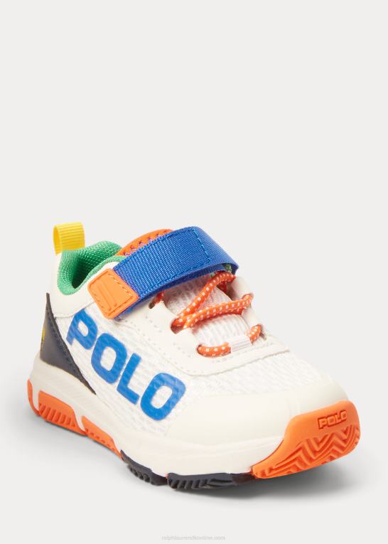 hvid multi børn Ralph Lauren tech racer mesh ps sneaker Z426B6338