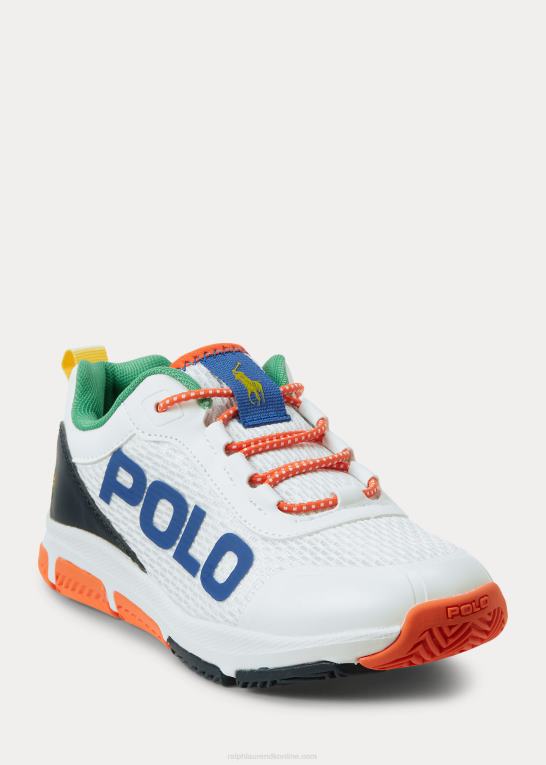 hvid multi børn Ralph Lauren tech racer mesh sneaker Z426B6368