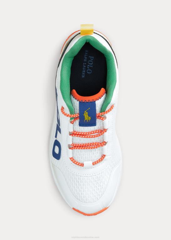hvid multi børn Ralph Lauren tech racer mesh sneaker Z426B6368