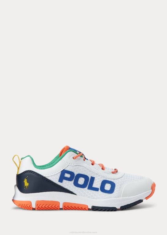hvid multi børn Ralph Lauren tech racer mesh sneaker Z426B9872