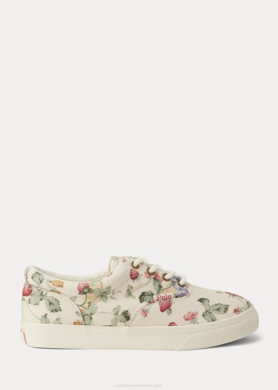 jordbær creme print børn Ralph Lauren keaton floral canvas sneaker Z426B9986