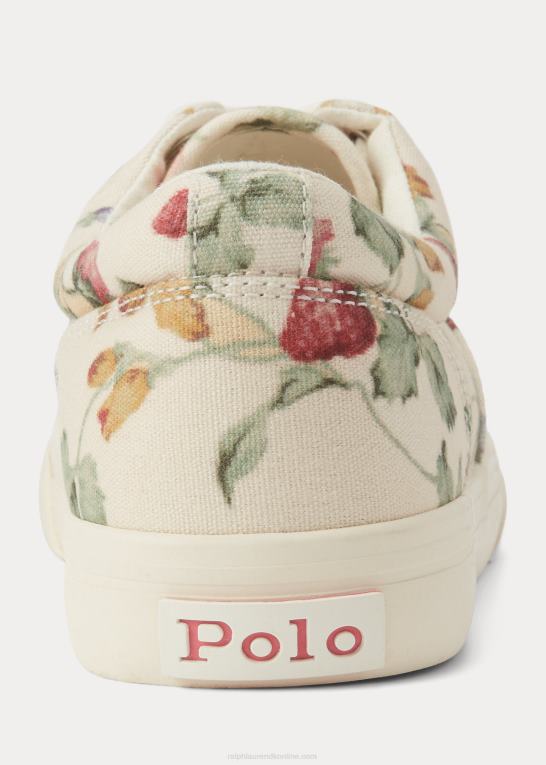 jordbær creme print børn Ralph Lauren keaton floral canvas sneaker Z426B9986