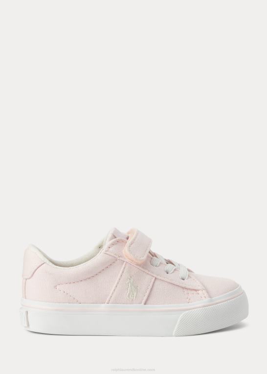 lyserød børn Ralph Lauren sayer bomuldslærred ps sneaker Z426B7260