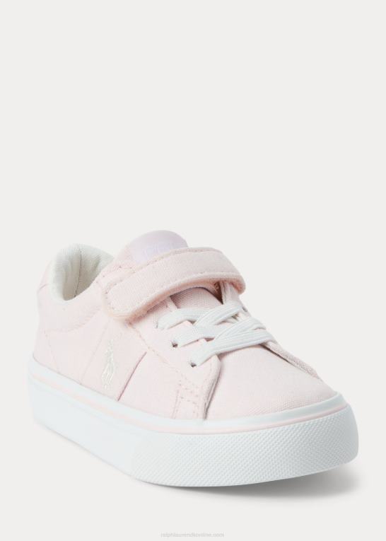 lyserød børn Ralph Lauren sayer bomuldslærred ps sneaker Z426B7260