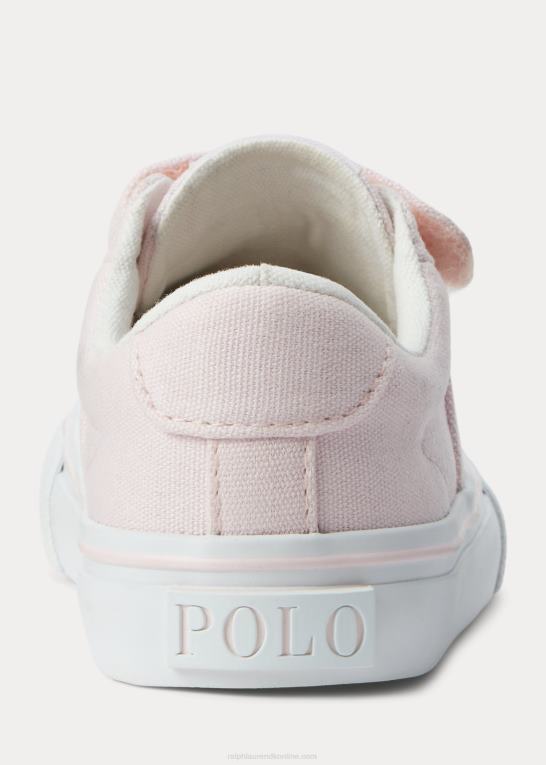 lyserød børn Ralph Lauren sayer bomuldslærred ps sneaker Z426B7260