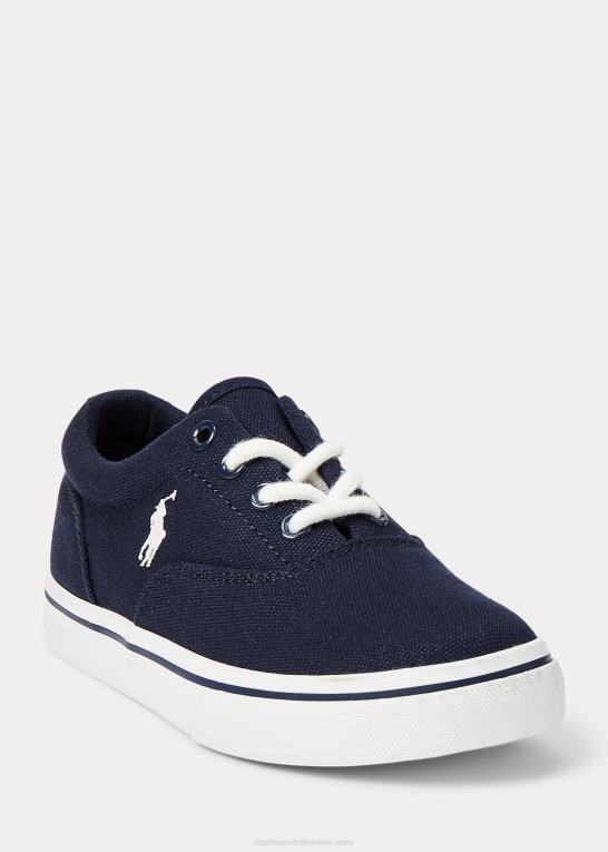 marineblå/hvid børn Ralph Lauren keaton canvas sneaker Z426B6372