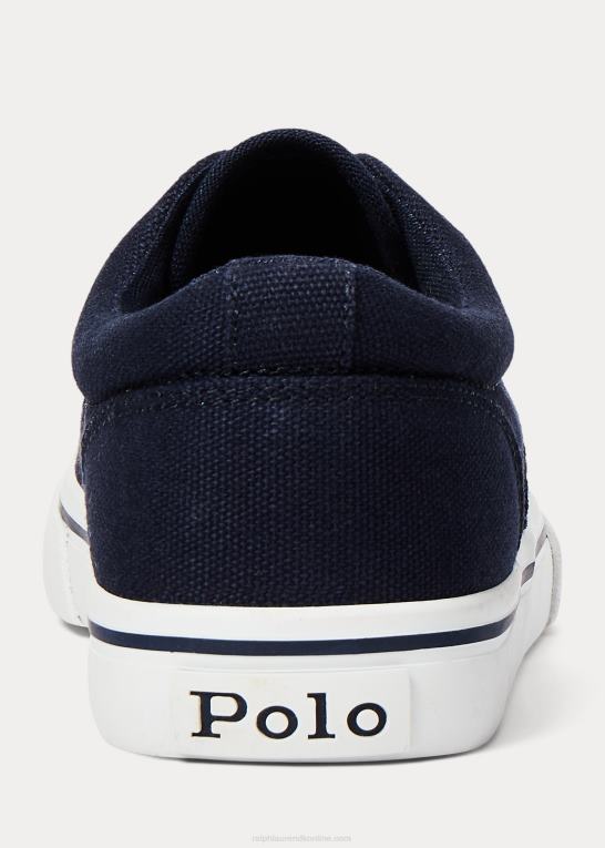 marineblå/hvid børn Ralph Lauren keaton canvas sneaker Z426B6372
