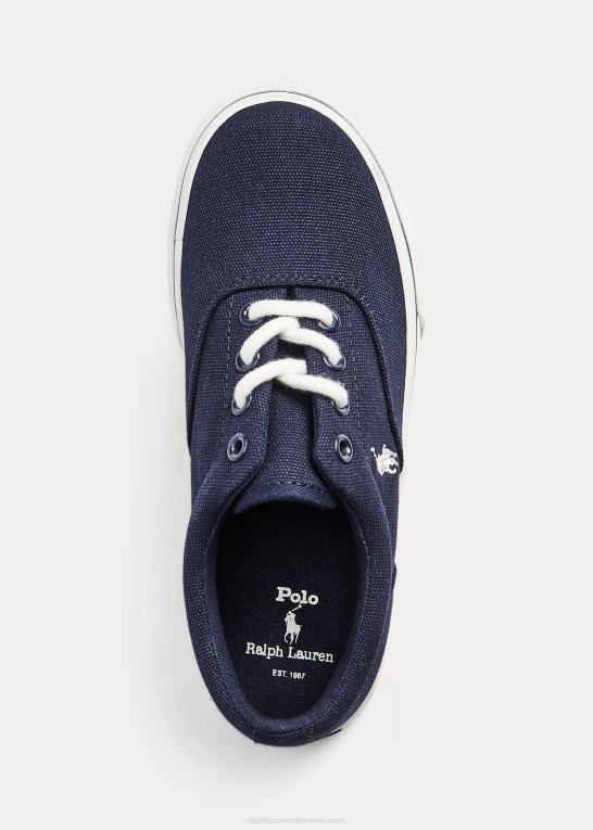 marineblå/hvid børn Ralph Lauren keaton canvas sneaker Z426B6372
