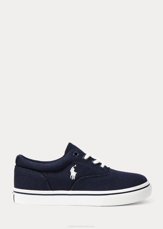 marineblå/hvid børn Ralph Lauren keaton canvas sneaker Z426B7275