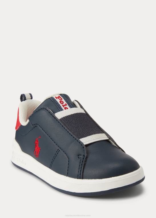 marineblå/rød børn Ralph Lauren heritage court ii slip-on sneaker Z426B6337