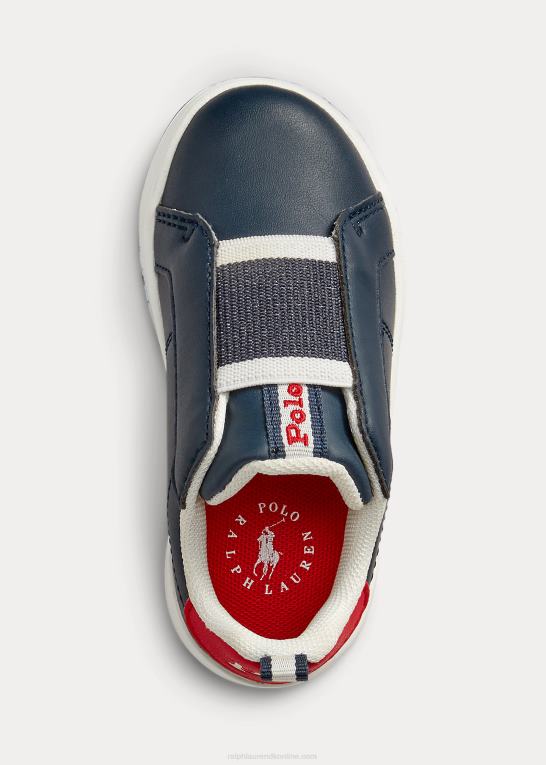 marineblå/rød børn Ralph Lauren heritage court ii slip-on sneaker Z426B6337
