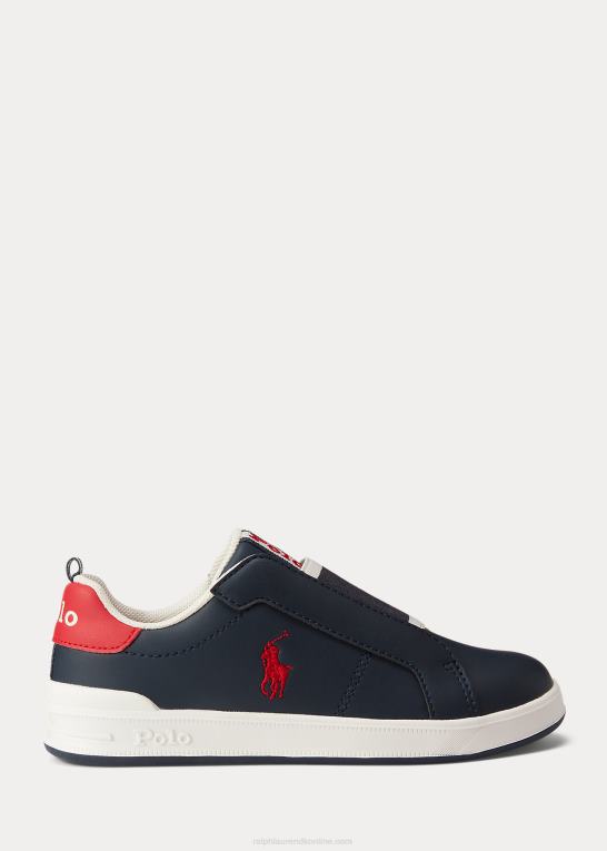marineblå/rød børn Ralph Lauren heritage court ii slip-on sneaker Z426B6367