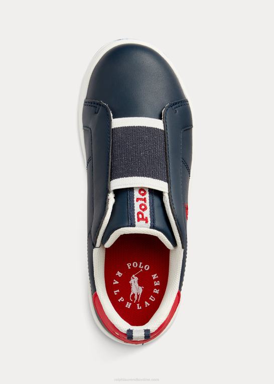 marineblå/rød børn Ralph Lauren heritage court ii slip-on sneaker Z426B6367
