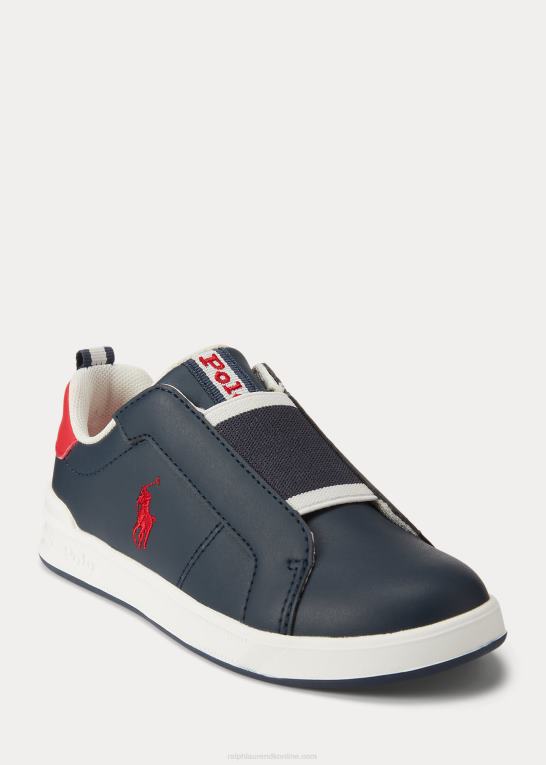 marineblå/rød børn Ralph Lauren heritage court ii slip-on sneaker Z426B9875