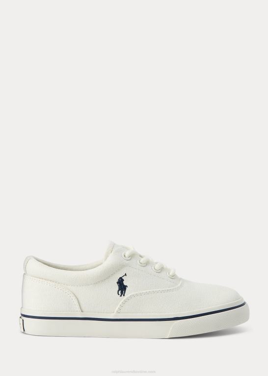 pergament creme børn Ralph Lauren keaton canvas sneaker Z426B6373