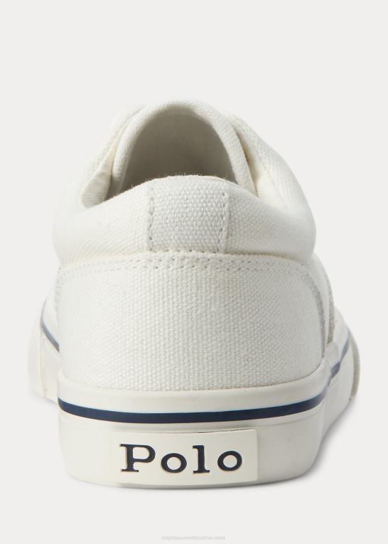 pergament creme børn Ralph Lauren keaton canvas sneaker Z426B6373
