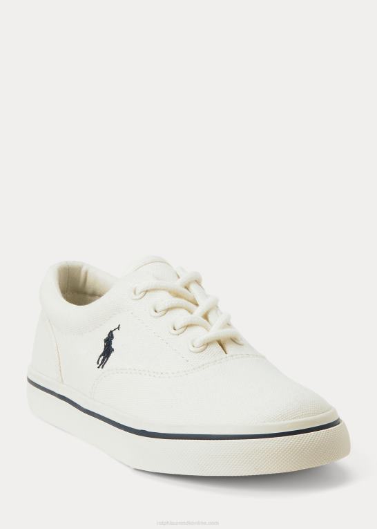 pergament creme børn Ralph Lauren keaton canvas sneaker Z426B7276