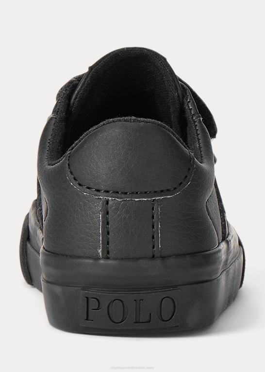tredobbelt sort børn Ralph Lauren sayer ez sneaker i imiteret læder Z426B6351