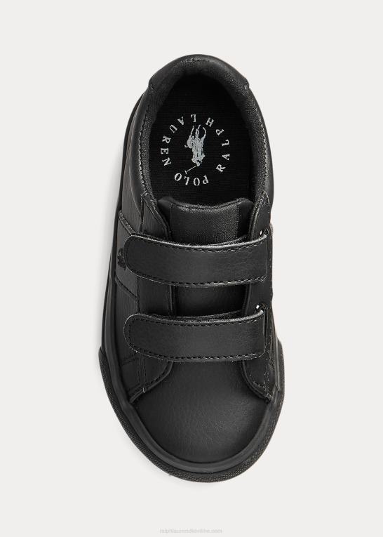 tredobbelt sort børn Ralph Lauren sayer ez sneaker i imiteret læder Z426B6351
