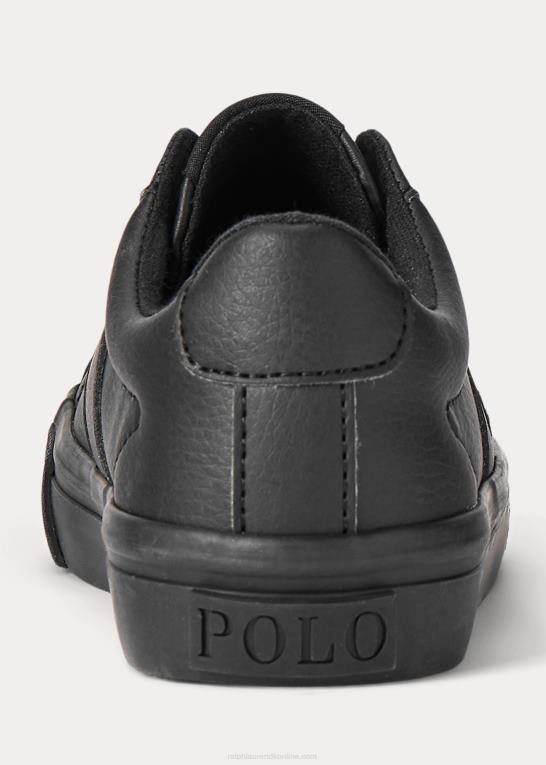 tredobbelt sort børn Ralph Lauren sayer sneaker i imiteret læder Z426B6379