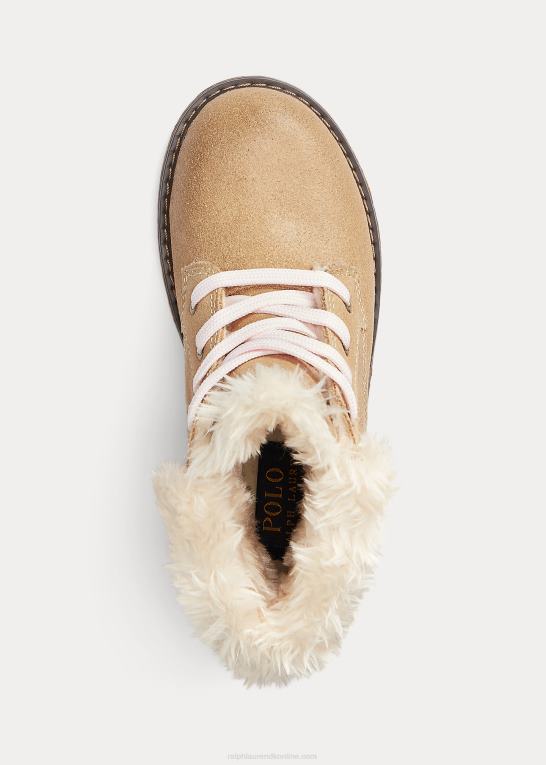børn Ralph Lauren burnley fleeceforet læderstøvle Z426B7656