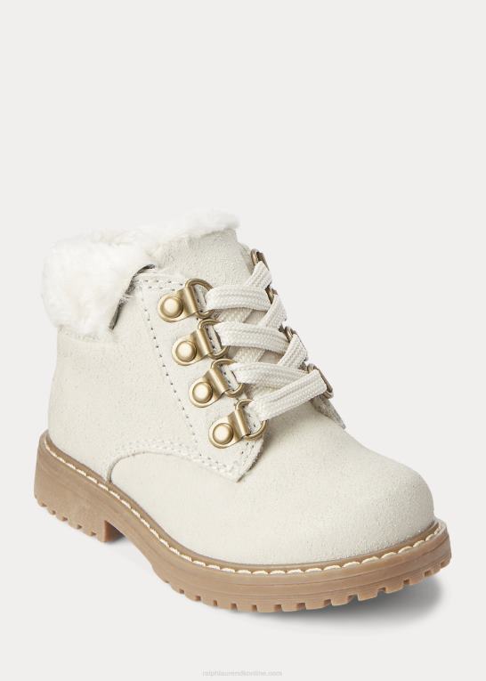 creme ruskind børn Ralph Lauren burnley faux-shearling ruskindsstøvle Z426B7646