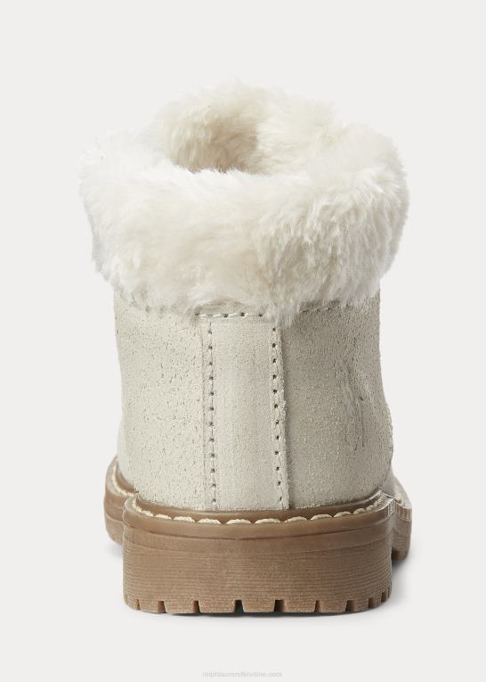 creme ruskind børn Ralph Lauren burnley faux-shearling ruskindsstøvle Z426B7646