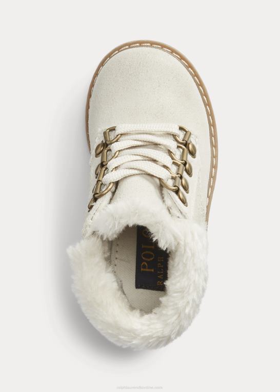 creme ruskind børn Ralph Lauren burnley faux-shearling ruskindsstøvle Z426B7646