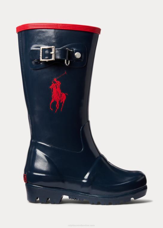 marineblå/rød børn Ralph Lauren ralph regnstøvle Z426B7274