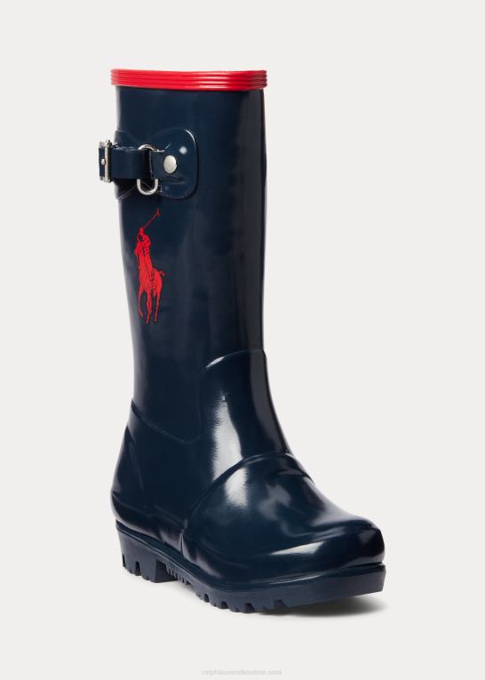 marineblå/rød børn Ralph Lauren ralph regnstøvle Z426B7274