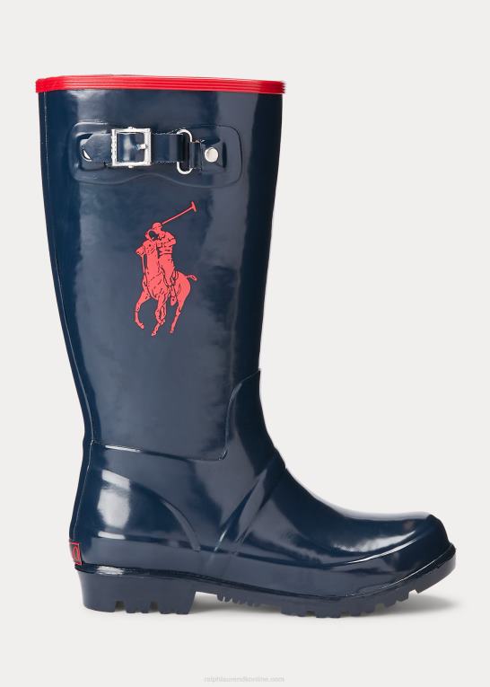 marineblå/rød børn Ralph Lauren ralph regnstøvle Z426B7292