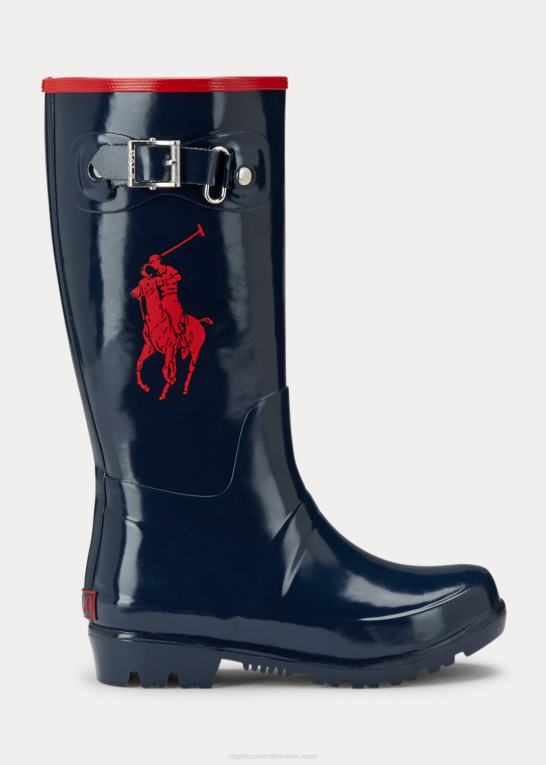 marineblå/rød børn Ralph Lauren ralph regnstøvle Z426B7304