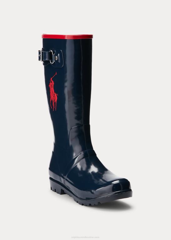 marineblå/rød børn Ralph Lauren ralph regnstøvle Z426B7304