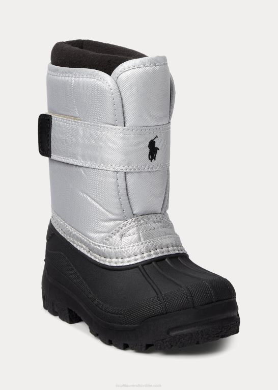 sølv nylon sort børn Ralph Lauren everlee fleeceforet støvle Z426B7645