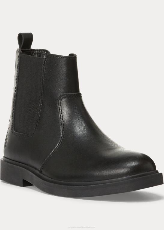 sort børn Ralph Lauren glaston læderstøvle Z426B6381