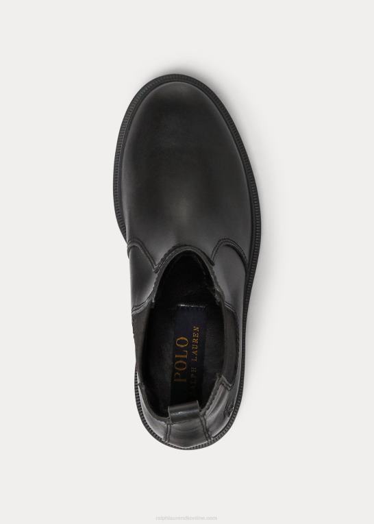 sort børn Ralph Lauren glaston læderstøvle Z426B6381