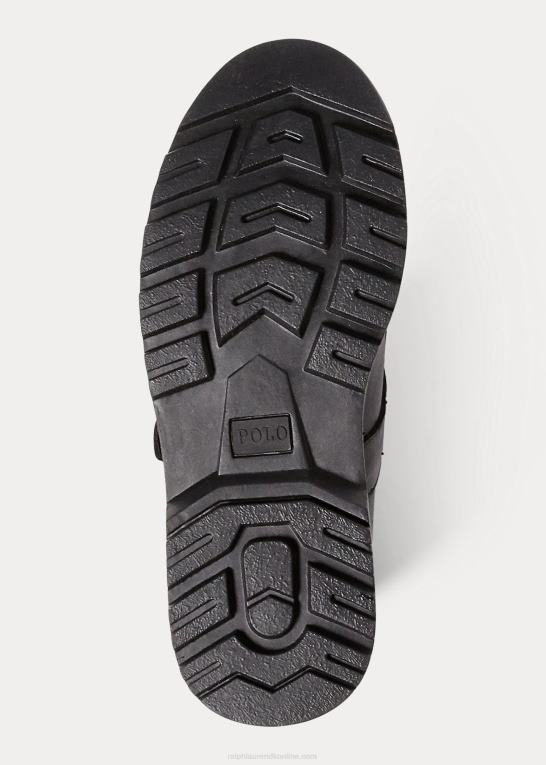 sort læder børn Ralph Lauren læder ranger hi ii støvle Z426B6382