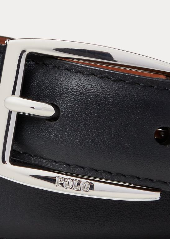 sort børn Ralph Lauren bælte i kalveskind Z426B6303