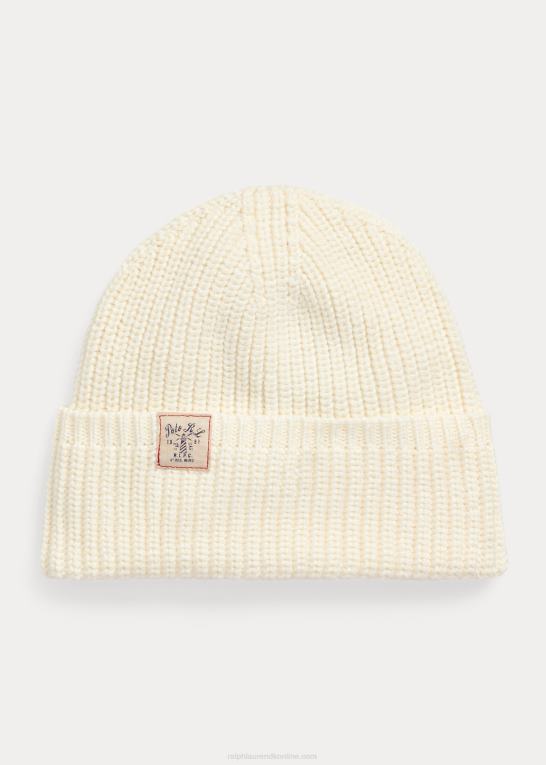 klubhuscreme børn Ralph Lauren cardigan-stitchet bomuldshat Z426B7472
