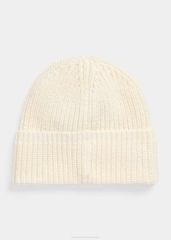 klubhuscreme børn Ralph Lauren cardigan-stitchet bomuldshat Z426B7472