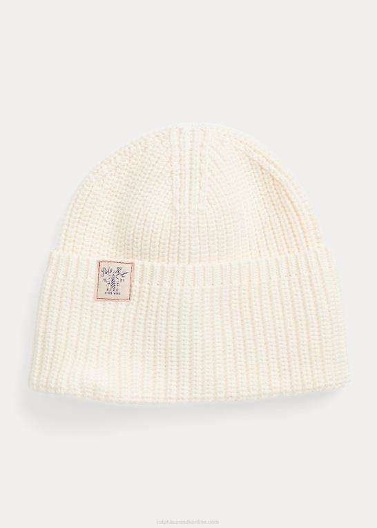 klubhuscreme børn Ralph Lauren cardigan-stitchet bomuldshat Z426B7626