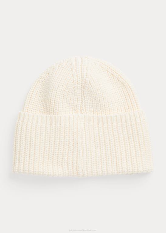 klubhuscreme børn Ralph Lauren cardigan-stitchet bomuldshat Z426B7626