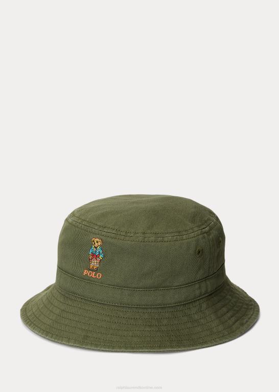 mørk vismand voyager bjørn børn Ralph Lauren polobjørn bøttehat i bomuldstwill Z426B6515