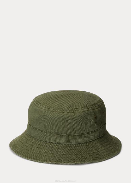 mørk vismand voyager bjørn børn Ralph Lauren polobjørn bøttehat i bomuldstwill Z426B6515